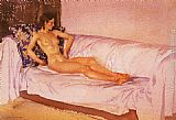 The Brocade Cushion by Sir William Russell Flint